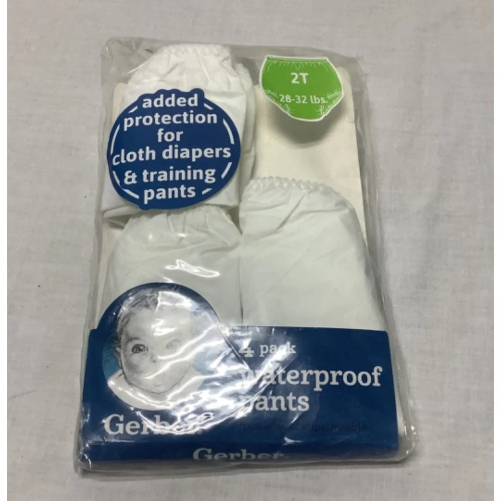 Gerber NEW 3 Pack Waterproof Pants Size 2T 28–32 Pounds, cloth diaper protection